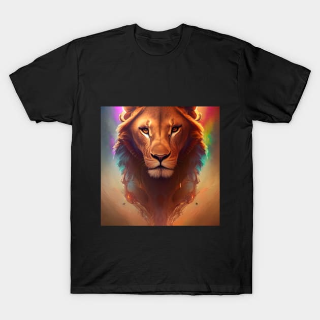 Colorful Lion T-Shirt by vickycerdeira